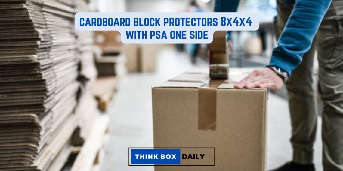 cardboard block protectors 8x4x4 with psa one side